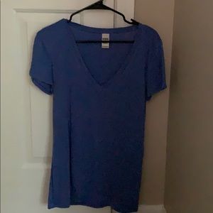 Blue v-neck shirt